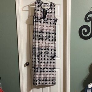 Chico's Black and White Patterned Maxi Dress